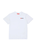 Diesel T-shirt bambino Utrim in cotone stretch bianco