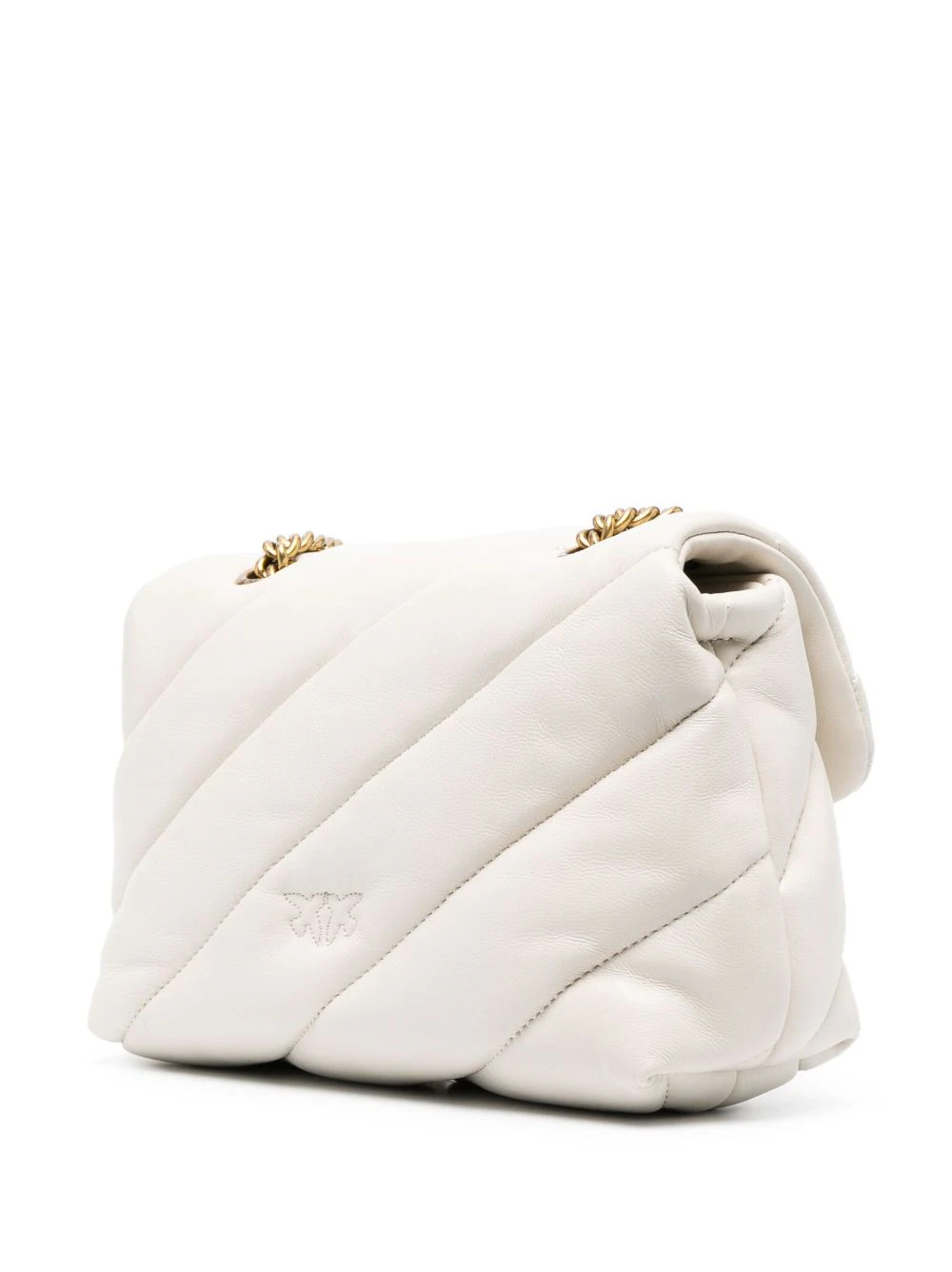Pinko borsa a spalla Love Bag Mini Puff in pelle trapuntata bianco oro 100039-A0F2 Z14Q PINKO 