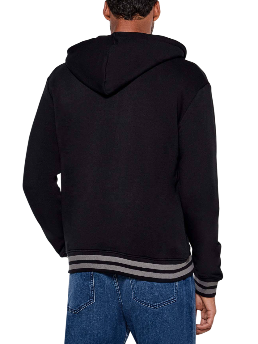 John Richmond felpa con zip e cappuccio nero UMA25049FE BLACK John RICHMOND 