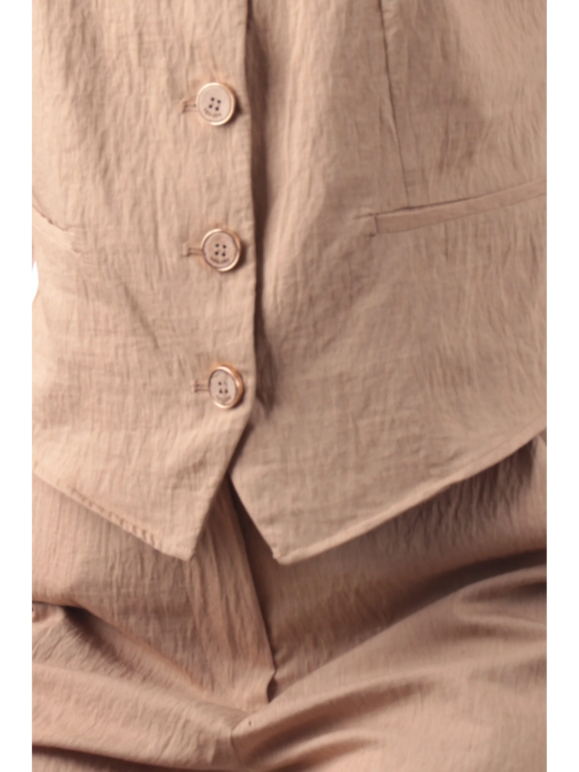 Yes Zee gilet donna misto lino beige G213-EV00 0298 YES-ZEE 