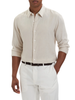Calvin Klein camicia uomo manica lunga misto lino beige