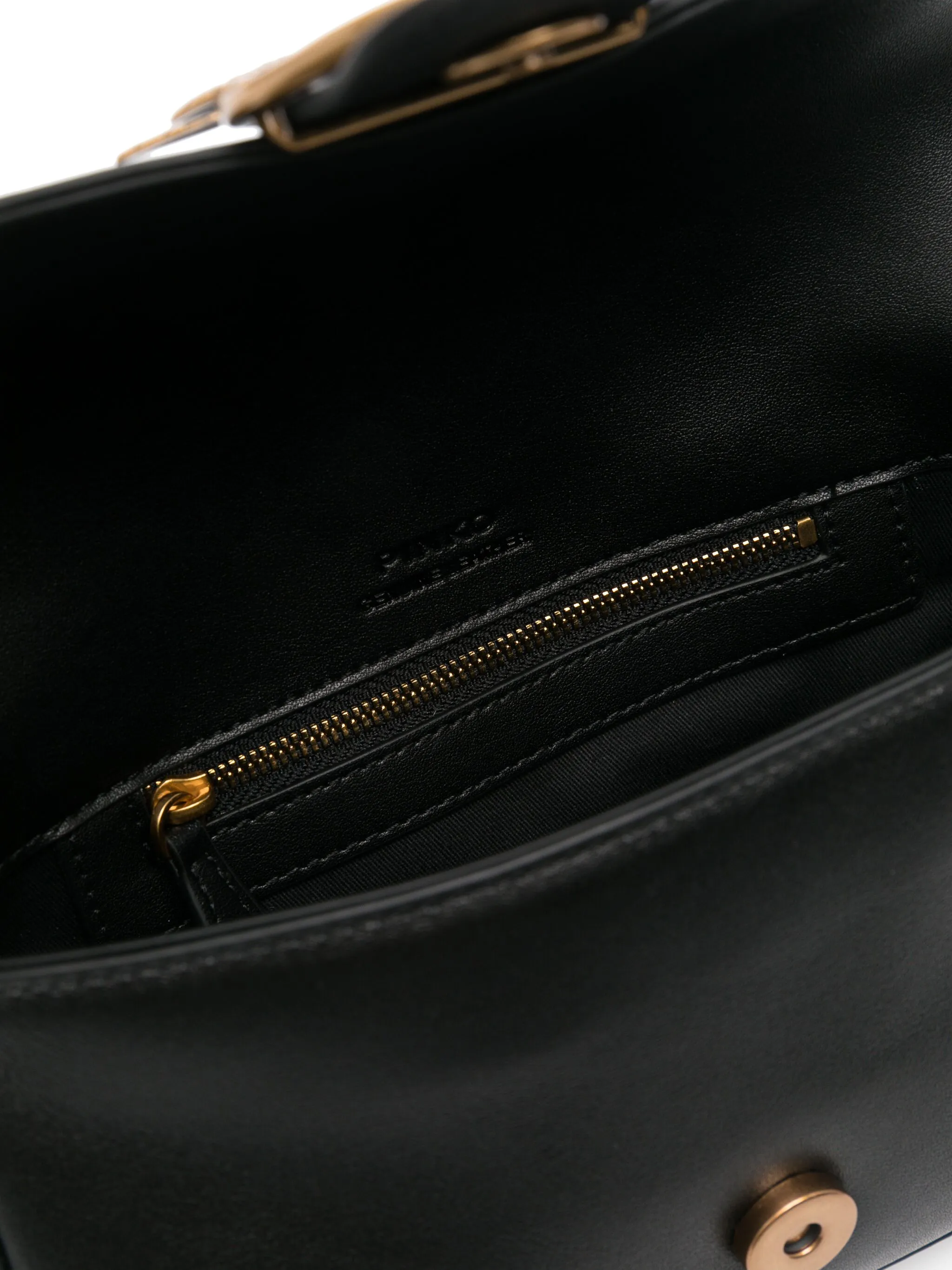 Pinko borsa Love Bag One Mini Slouchy in pelle nero oro 104340-A0QO Z99Q PINKO 