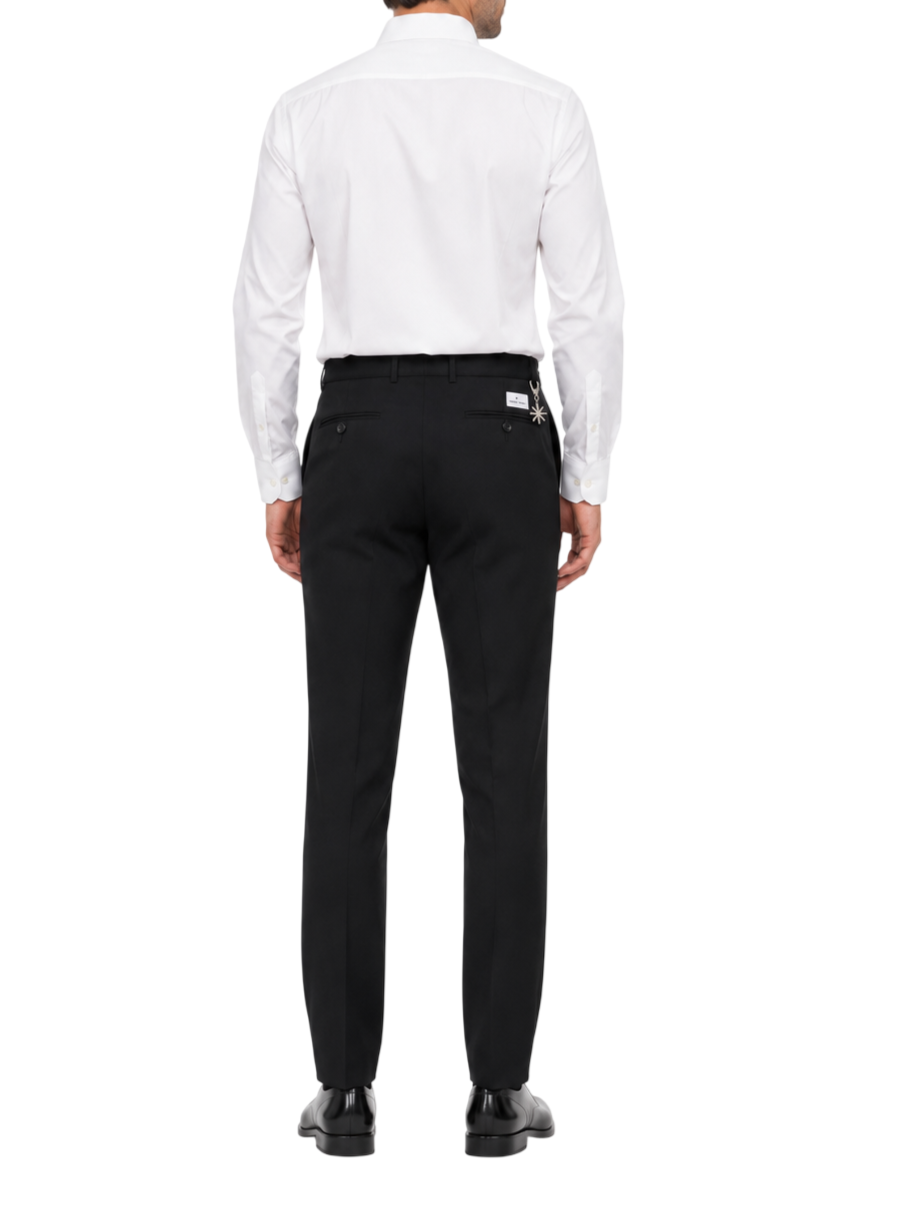 Manuel Ritz pantaloni uomo in fresco lana nero 4032P1678-260002 99 MANUEL RITZ 