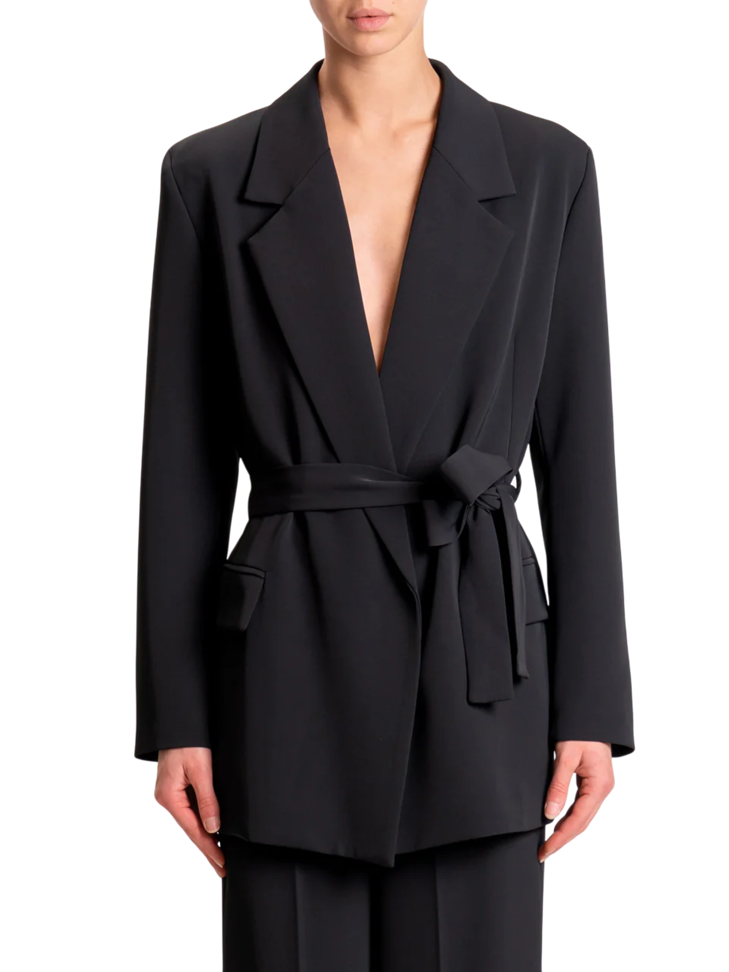 Vicolo giacca blazer con cintura nero TF0358 NERO VICOLO 