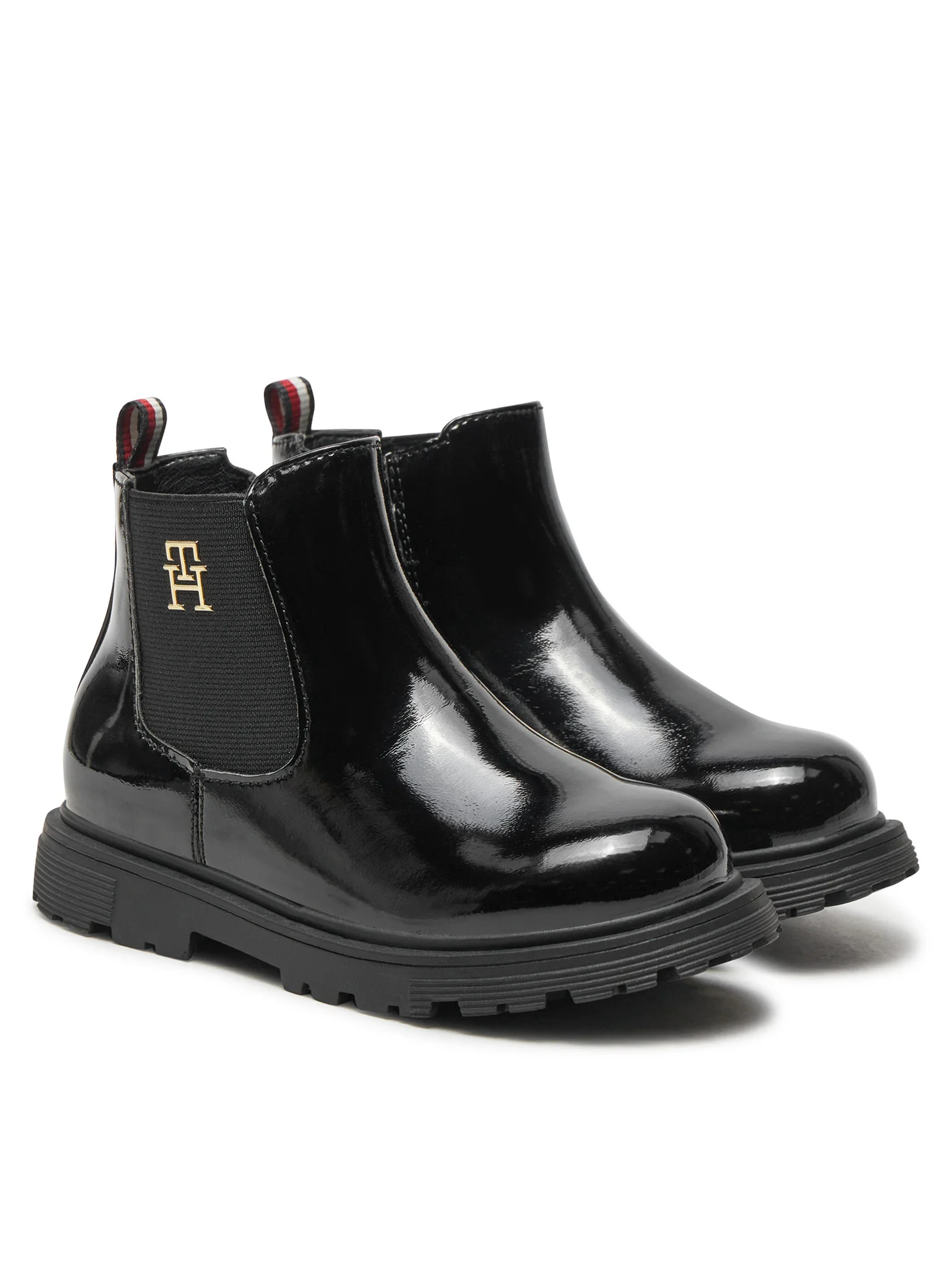 Tommy Hilfiger stivaletti Chelsea in vernice nero