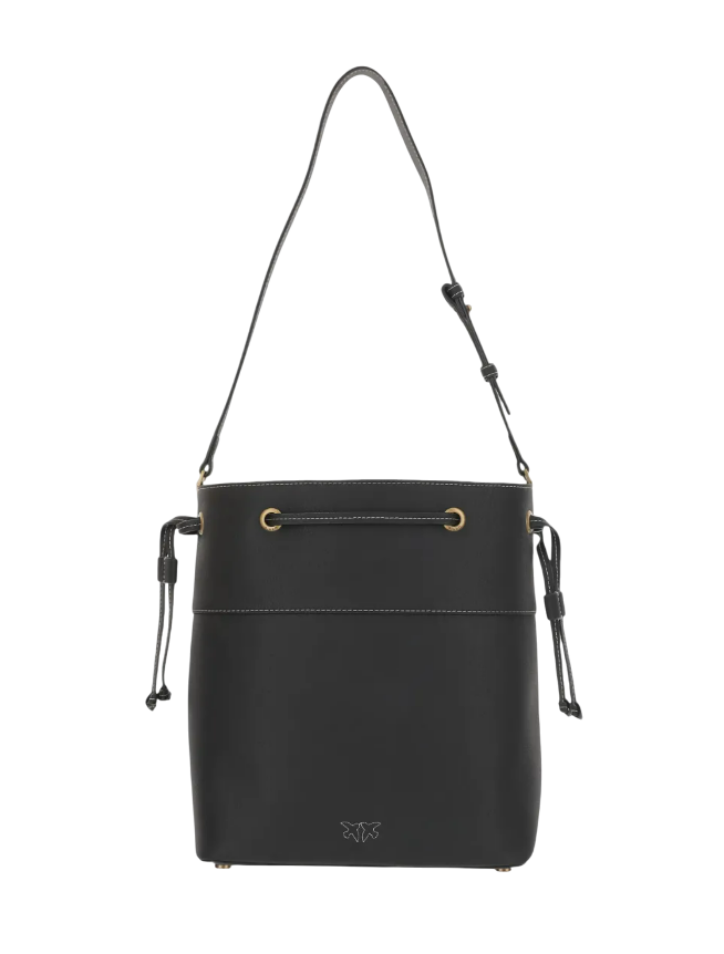 Pinko borsa secchiello Classic in pelle martellata nero