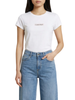 Calvin Klein Jeans T-shirt manica corta donna con logo bianco