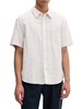 Calvin Klein camicia uomo in cotone check manica corta ecrù