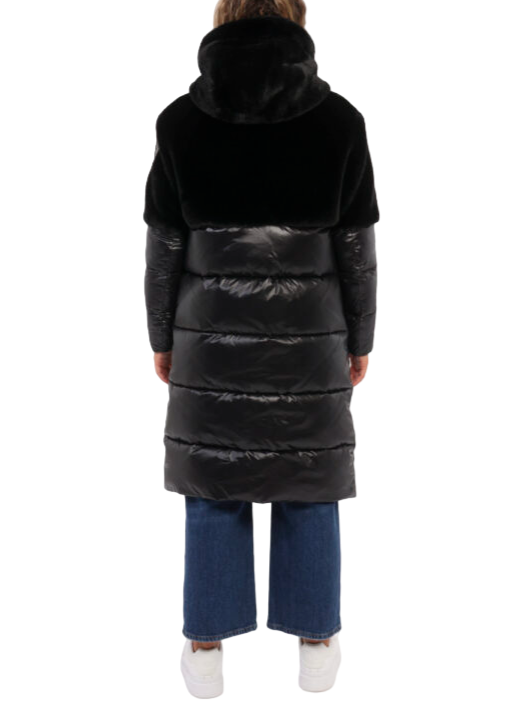 Blauer piumino lungo Acacia con ecopelliccia nero 24WBLDK02556-006646 999 BLAUER 