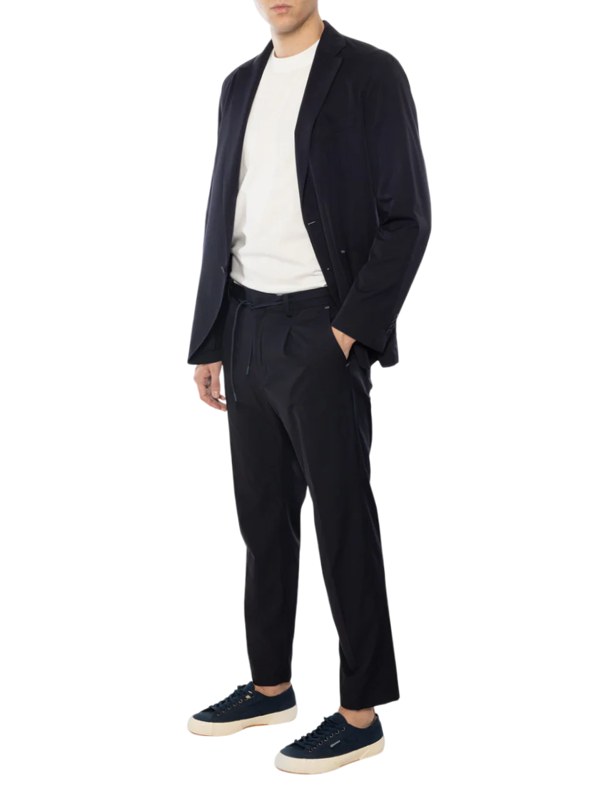 Manuel Ritz pantaloni slim fit in tessuto tecnico blu 3832P5004C-253271 89 MANUEL RITZ 