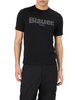 Blauer T-shirt Bourne maniche corte con logo nero