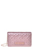 Love Moschino borsa a tracolla in ecopelle trapuntata laminata rosa
