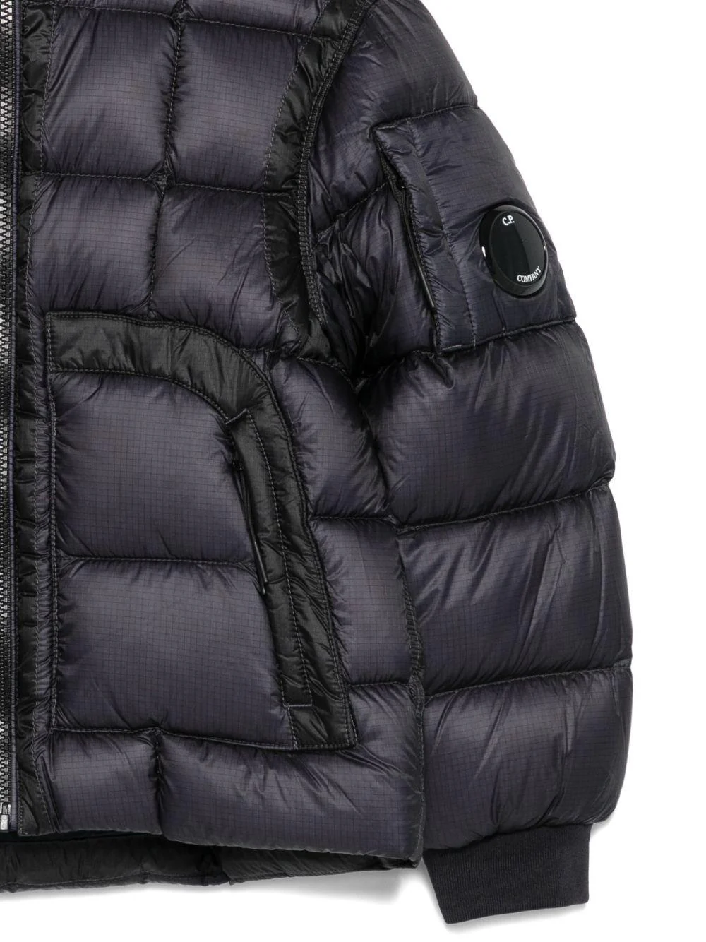 C.P. Company piumino trapuntato bambino con cappuccio nero CUS01F-L3AB1 60100 C.P. COMPANY U16 