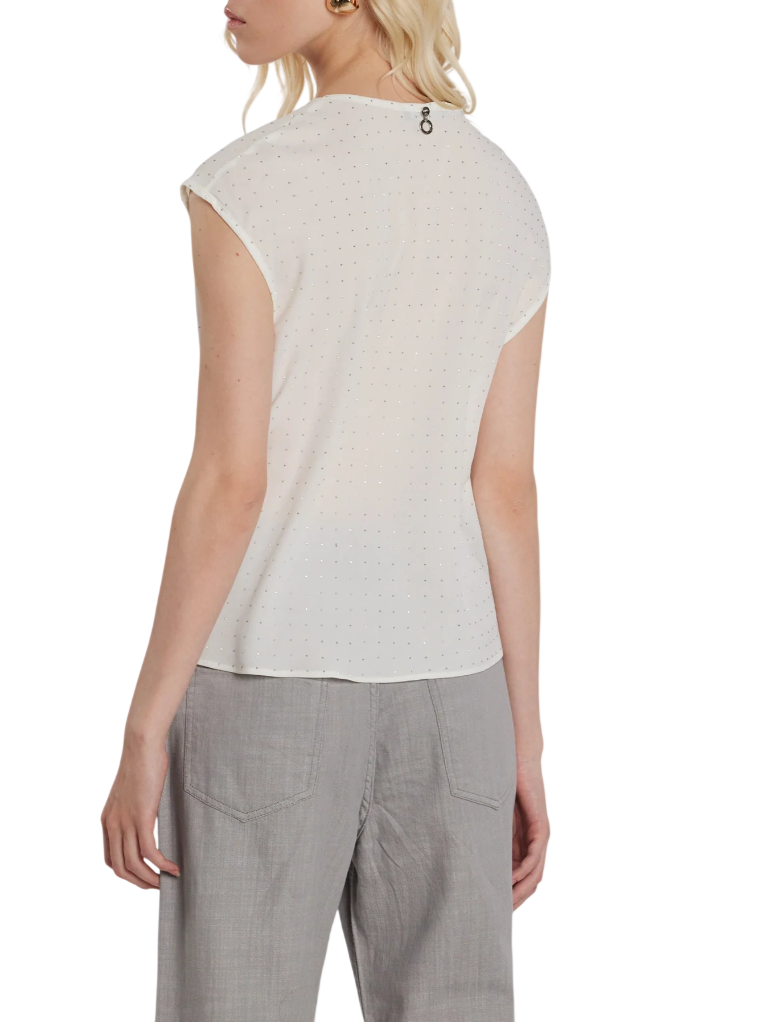 Relish blusa Lavolpe in georgette con strass panna LAVOLPE 1101 RELISH 