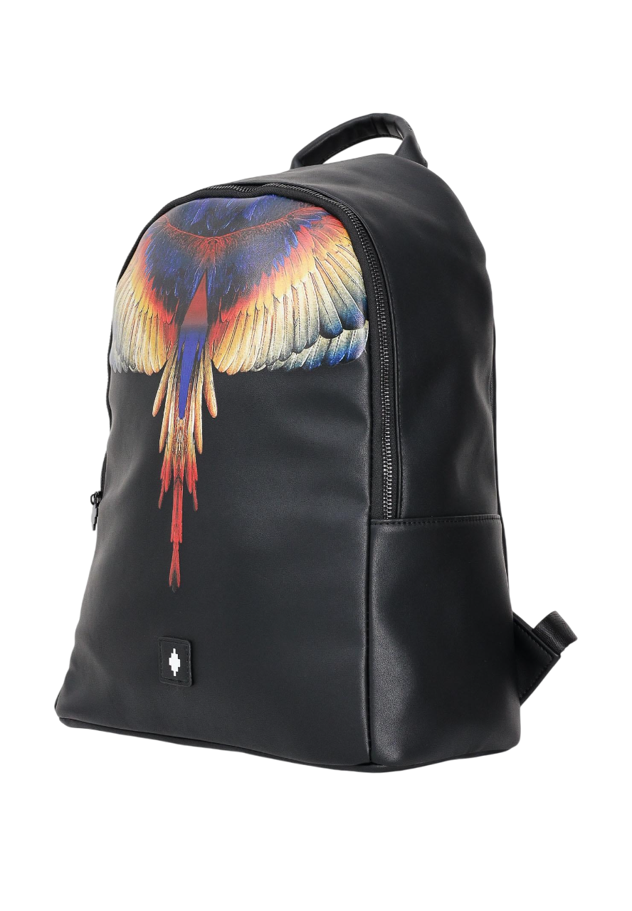 County of Milan zaino in ecopelle con stampa iconica nero COMAF250113 NERO-YELLOW WINGS COUNTY OF MILAN 
