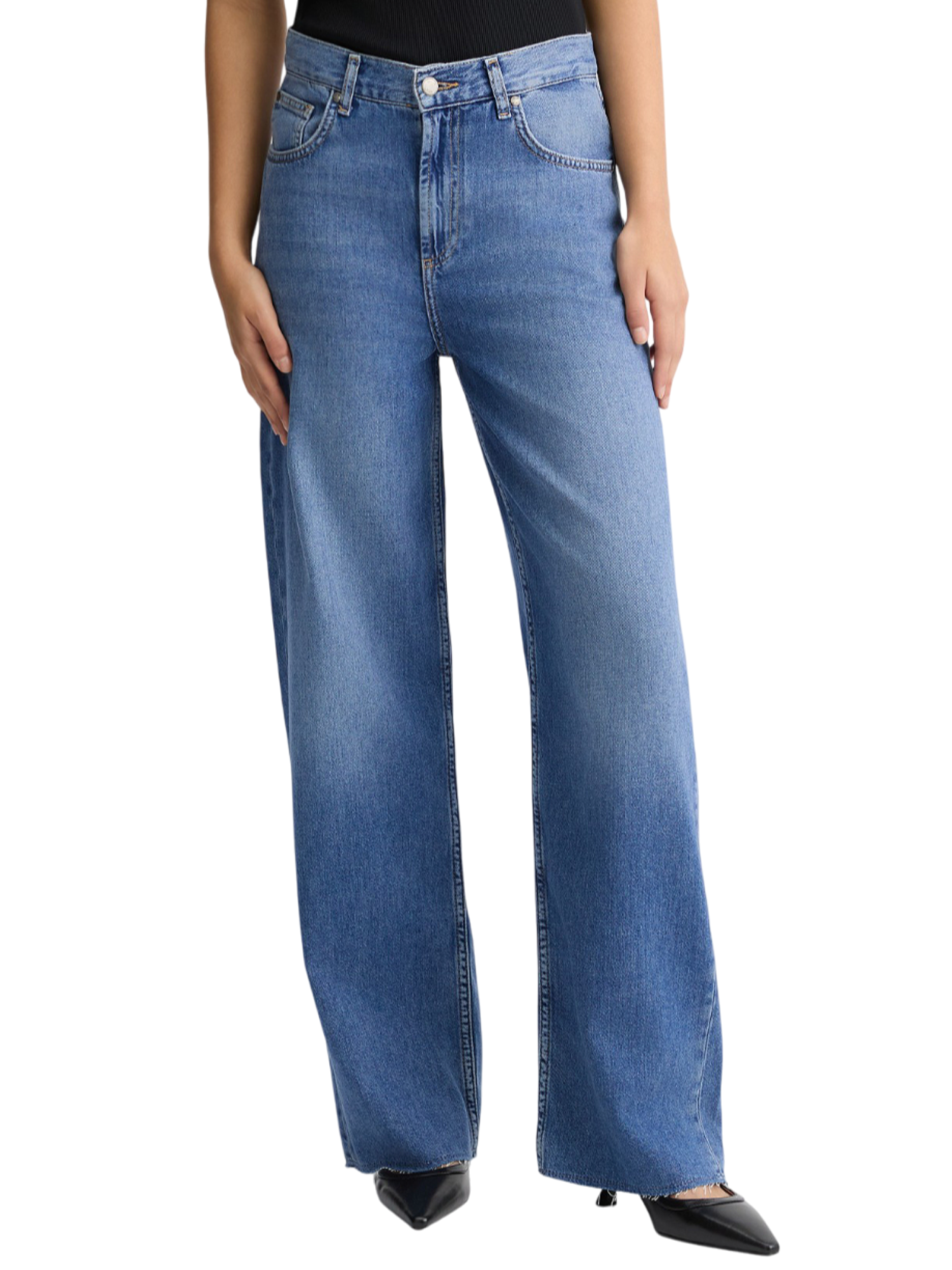 Liu Jo jeans gamba larga Bone lavaggio blu medio