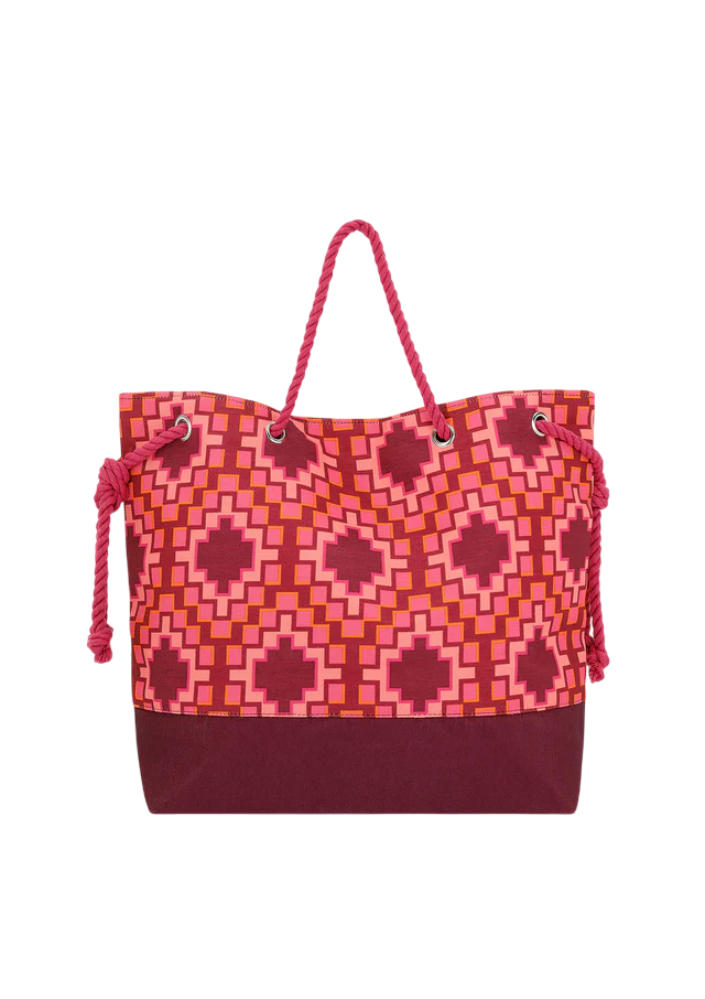 Me Fui borsa mare in fantasia fucsia arancio MA25-A030 X25 ME FUI 