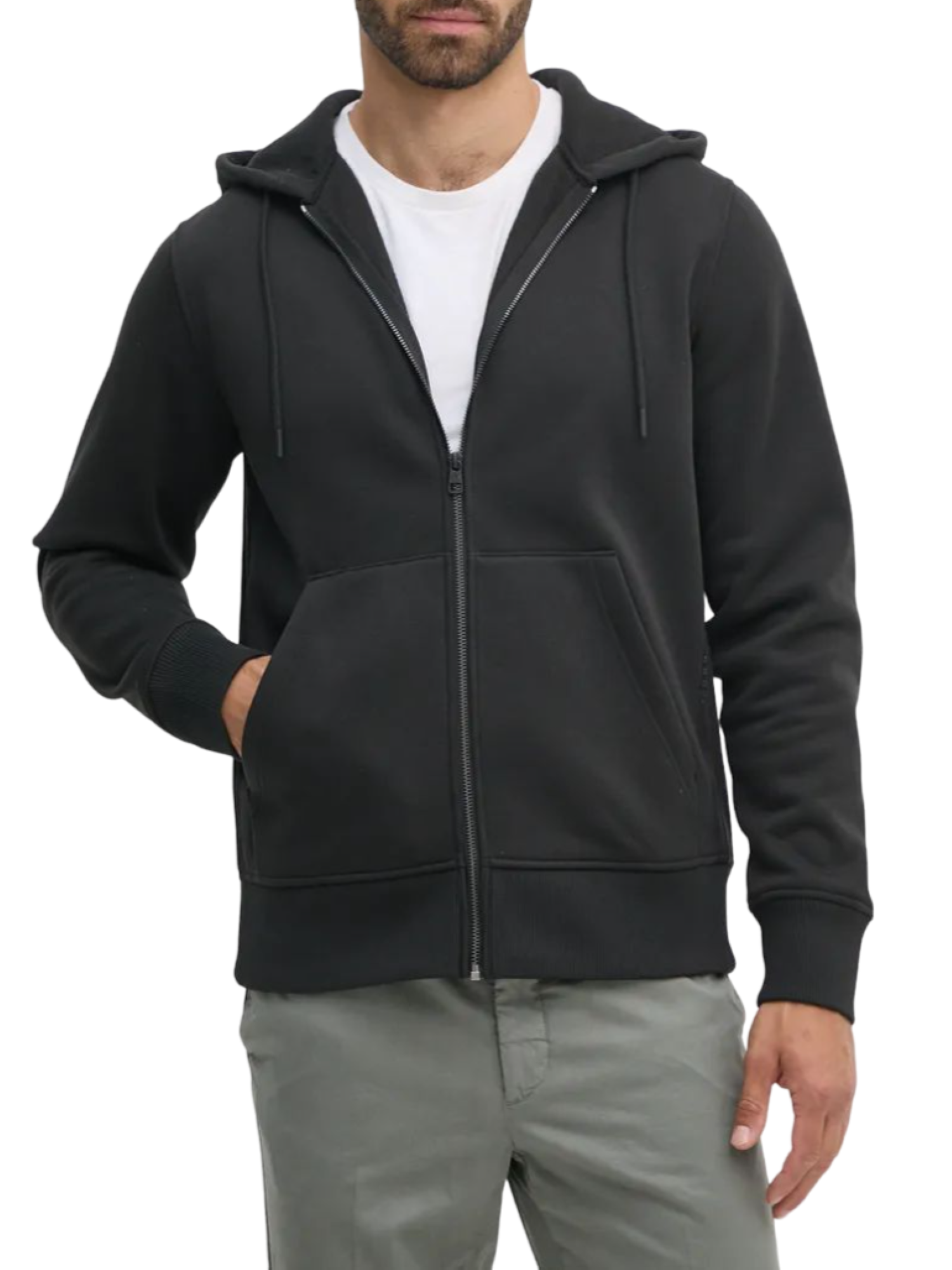Calvin Klein Jeans felpa con zip logo tape nero J30J326138 BEH Calvin Klein Jeans 