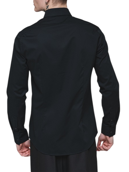 Calvin Klein camicia manica lunga slim fit nero K10K114357 BEH Calvin Klein 