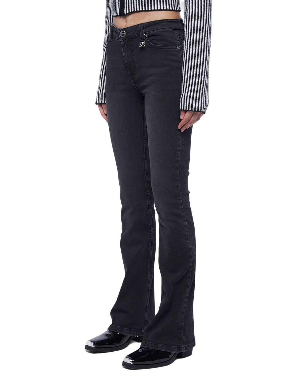 John Richmond jeans flare Haasi lavaggio nero UWA24127JE DENIM BLACK John RICHMOND 