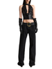 Aniye By top crop Beth con paillettes nero
