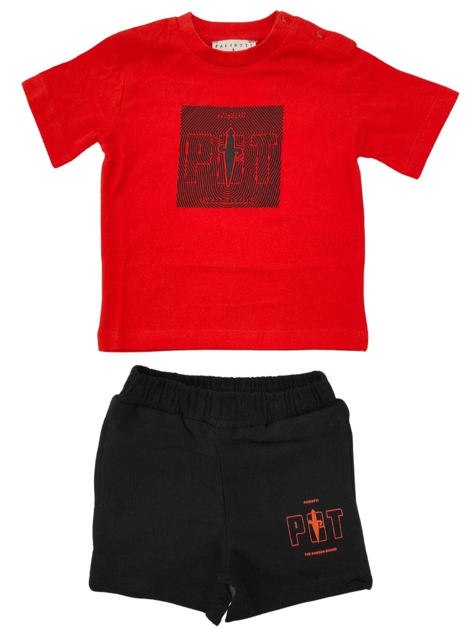 Cesare Paciotti completo T-shirt e shorts rosso nero COMP5114B ROSSO Cesare Paciotti 