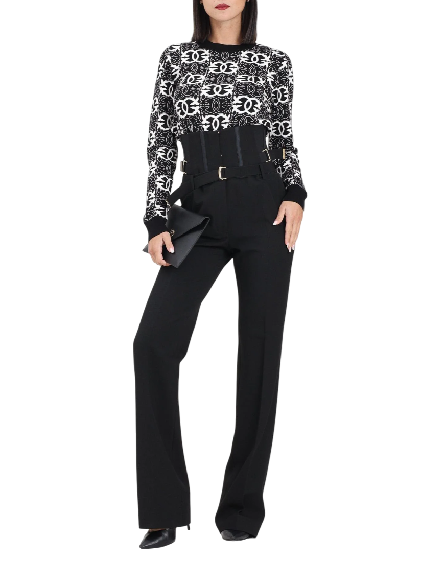 Pinko pantaloni vita alta bustier Piadina nero 105654-A2QV Z99 PINKO 