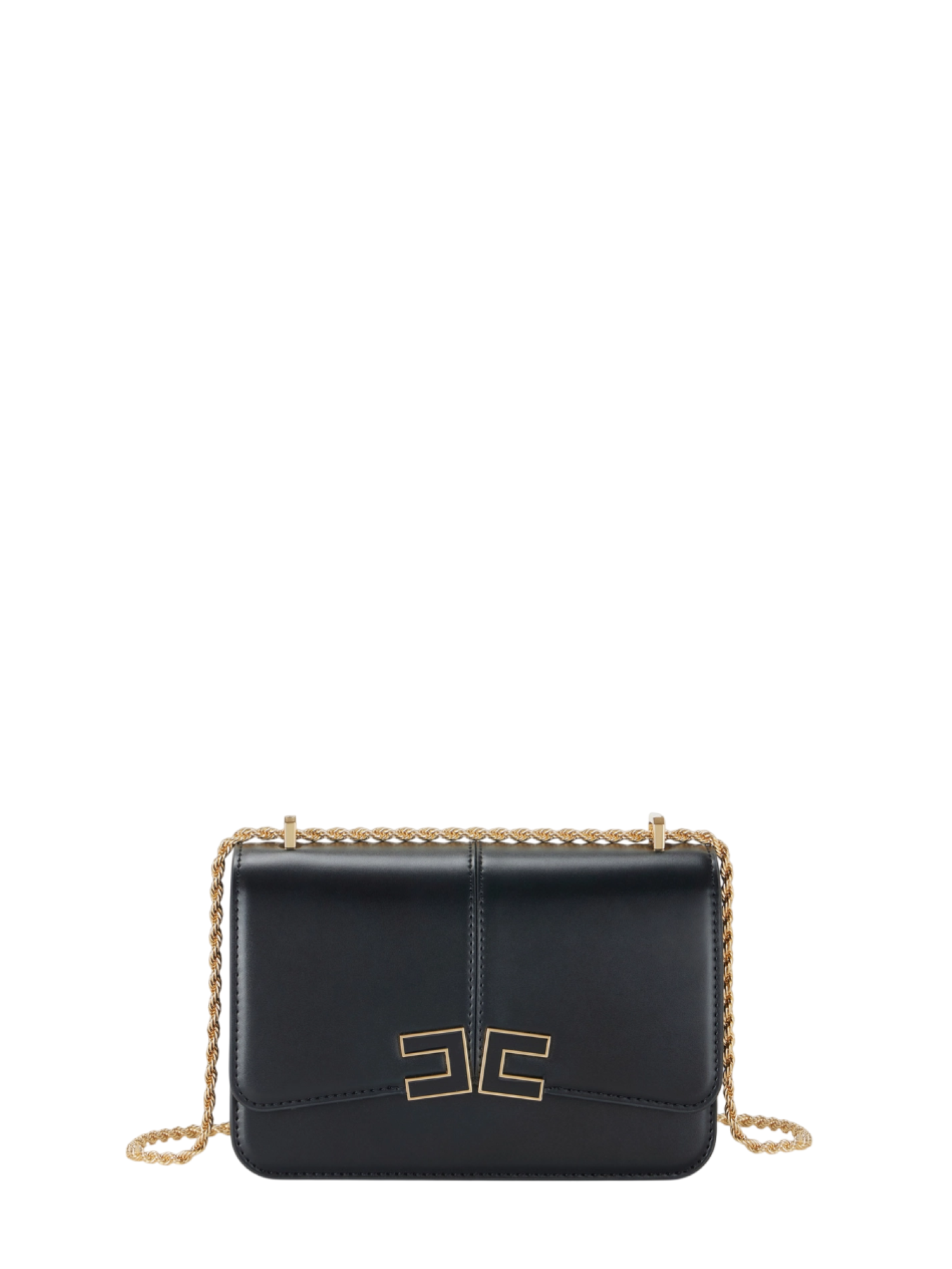 Elisabetta Franchi borsa a tracolla con logo iconico nero BS91A61 110 ELISABETTA FRANCHI 