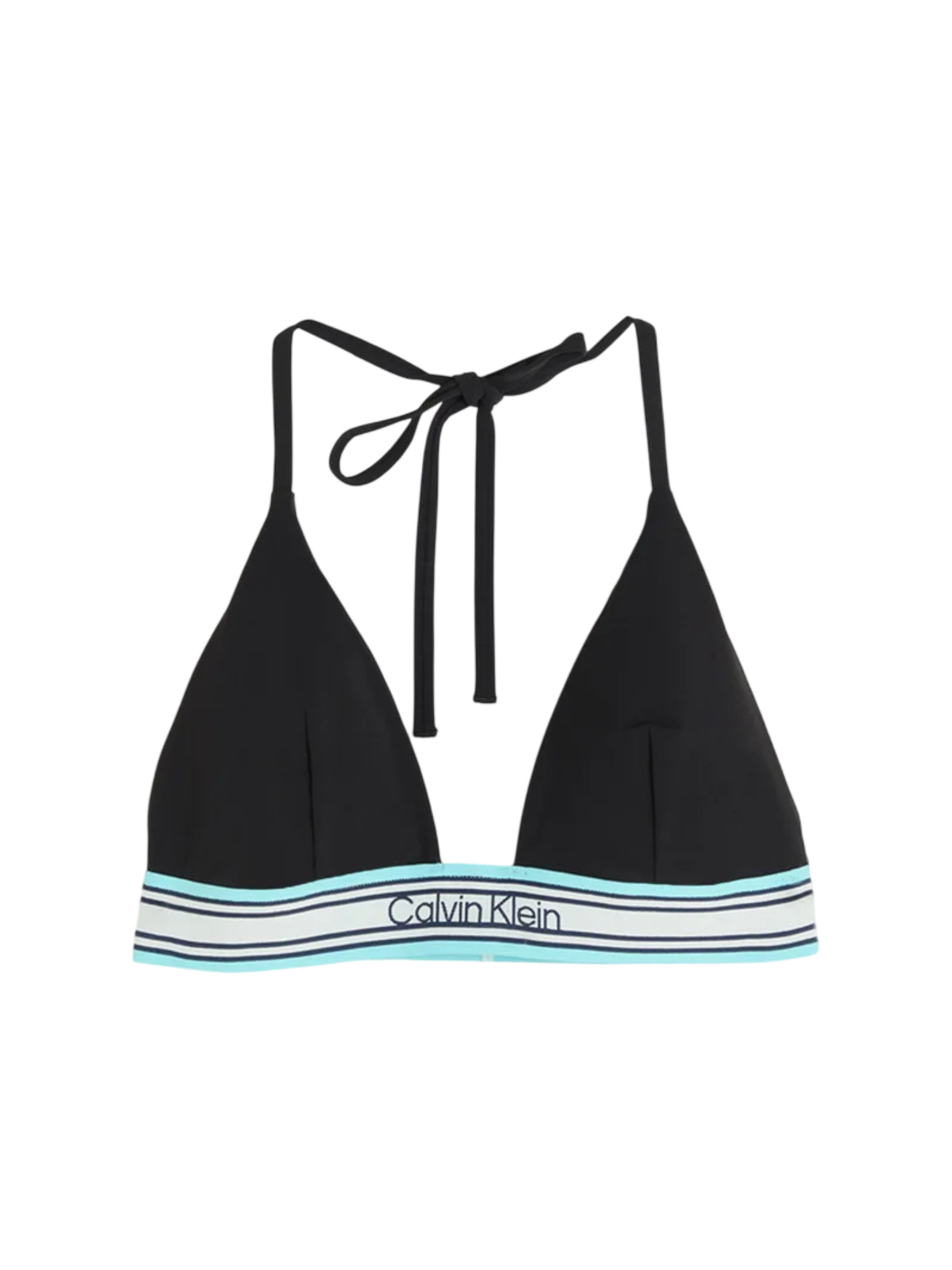 Calvin Klein top bikini triangolo con fascia logata nero LV00Q61214 UB1 Calvin Klein Beachwear 