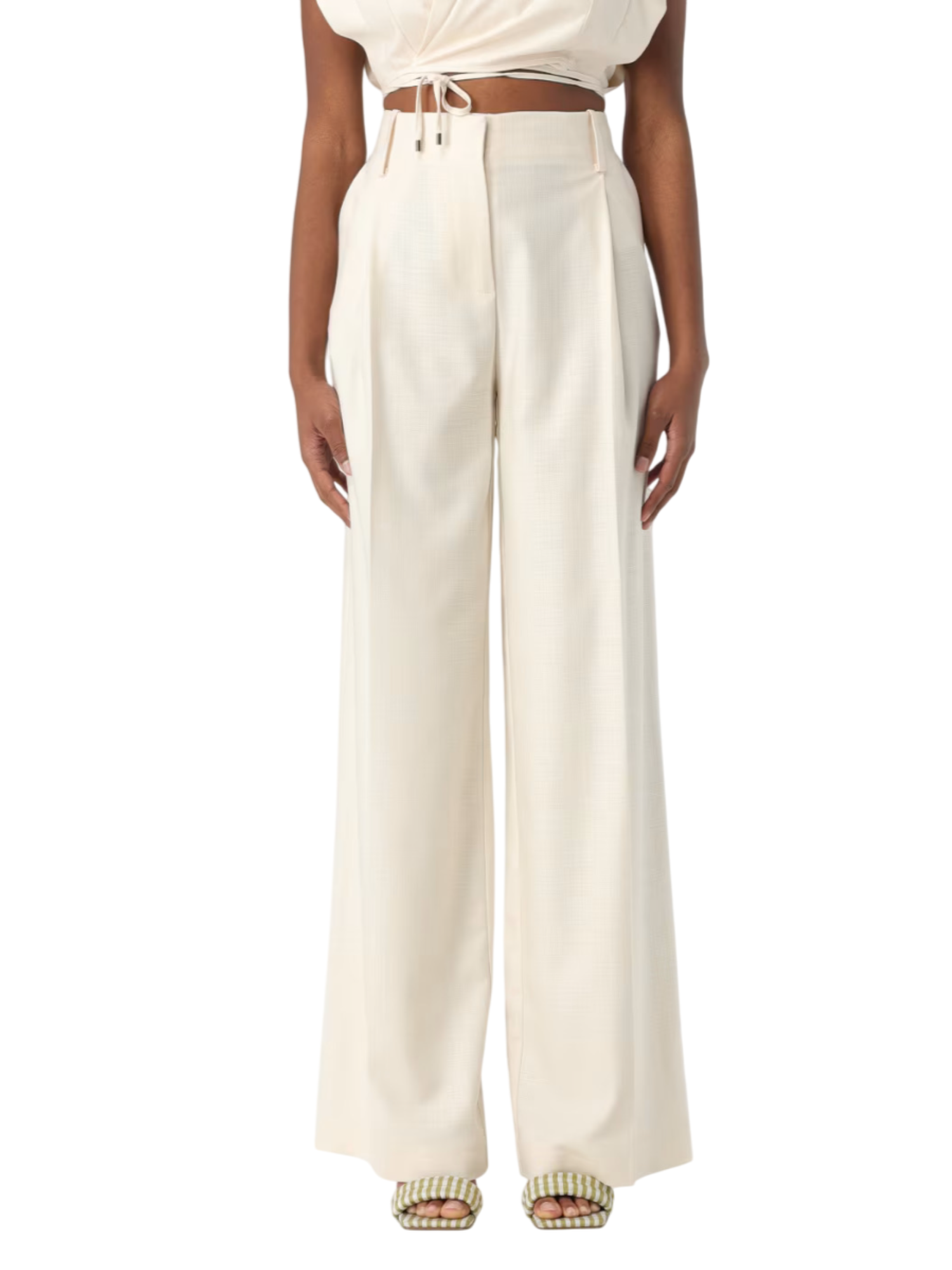 Simona Corsellini pantaloni palazzo con pinces panna P25CPPA01201 0359 SIMONA CORSELLINI 
