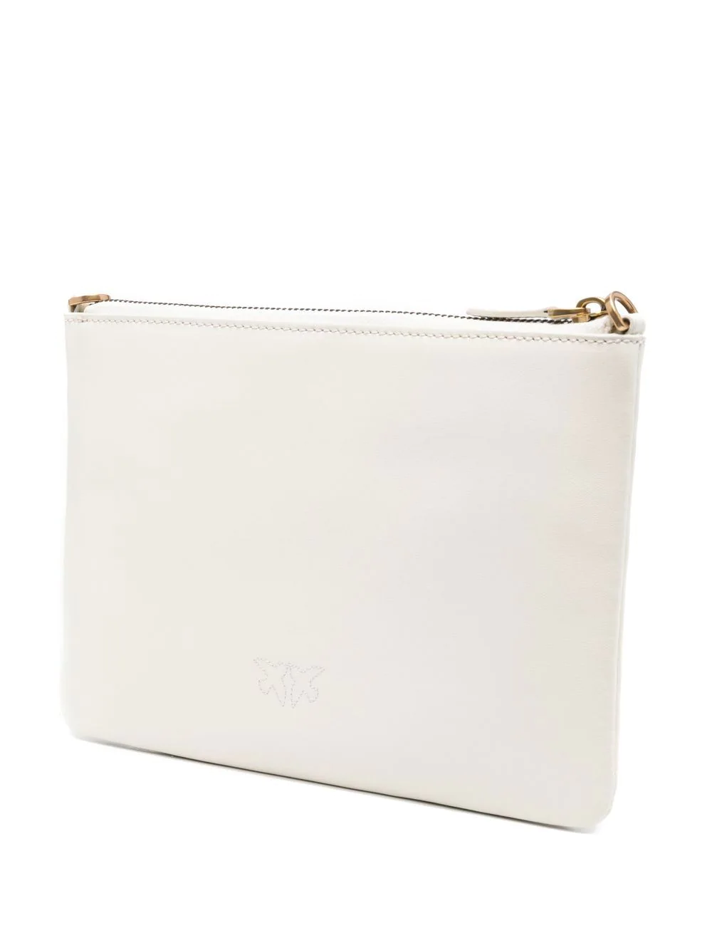 Pinko pochette Flat Classic in pelle con tracolla bianco oro 100455-A0F1 Z14Q PINKO 