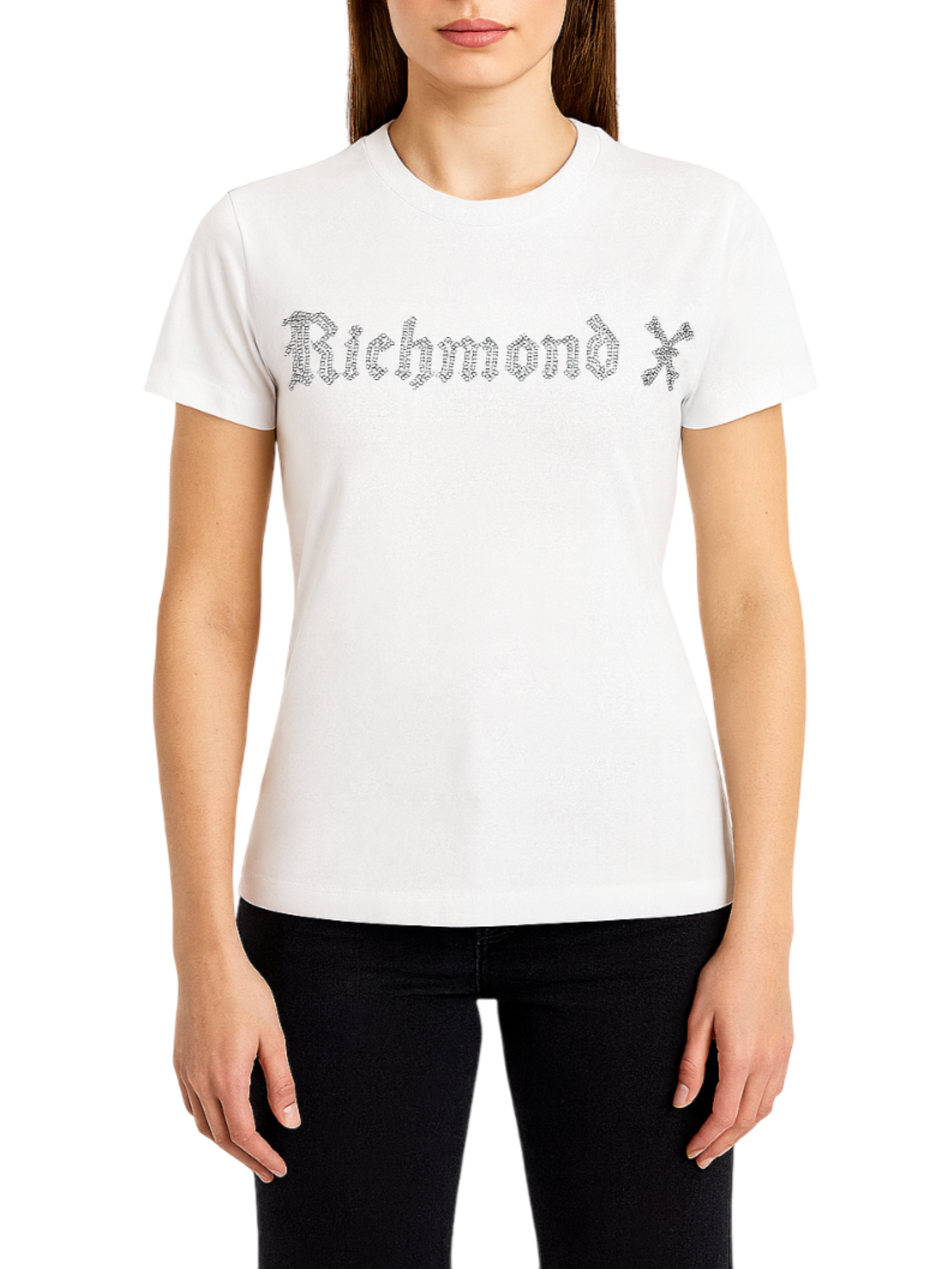 John Richmond T-shirt Toulep con logo strass bianco UWA25069TS WHITE John RICHMOND 