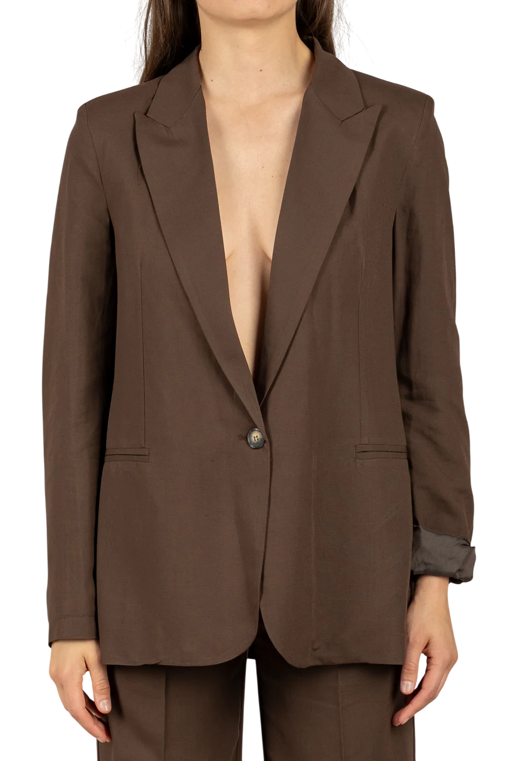 Vicolo giacca blazer monopetto donna marrone TAB1623 MORO VICOLO 