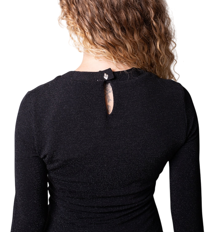 John Richmond abito in lurex con apertura nero UWA25181VE BLACK John RICHMOND 
