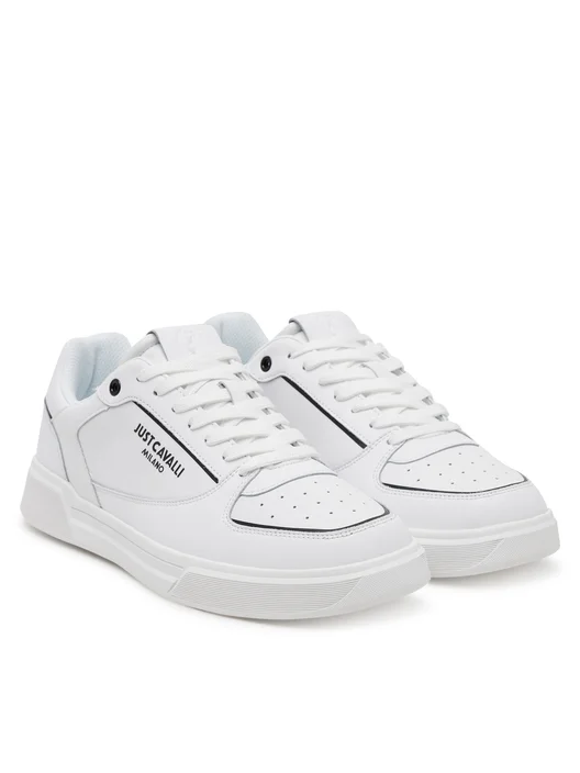Just Cavalli sneakers Minimal in pelle con logo bianco 78QA3SB2-ZPA91 003 JUST CAVALLI 