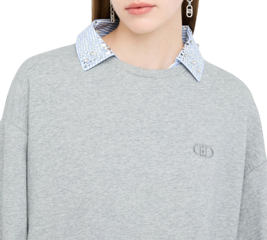 Liu Jo felpa donna con colletto camicia grigio UF5254F0873 03658 LIU JO 