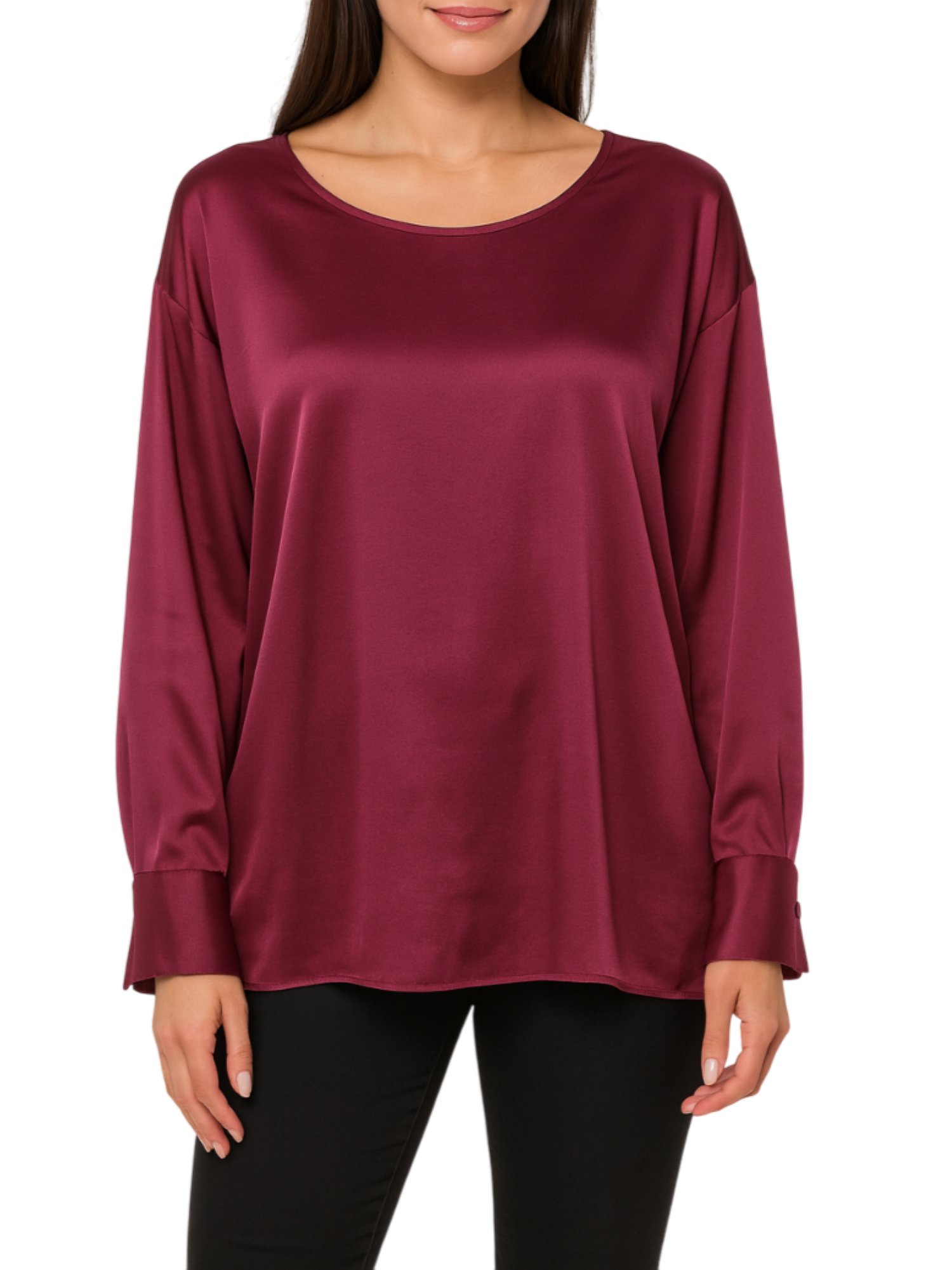 Alessandro Legora blusa in seta manica luna borgogna AL211-9 PRUGNA A.LEGORA 