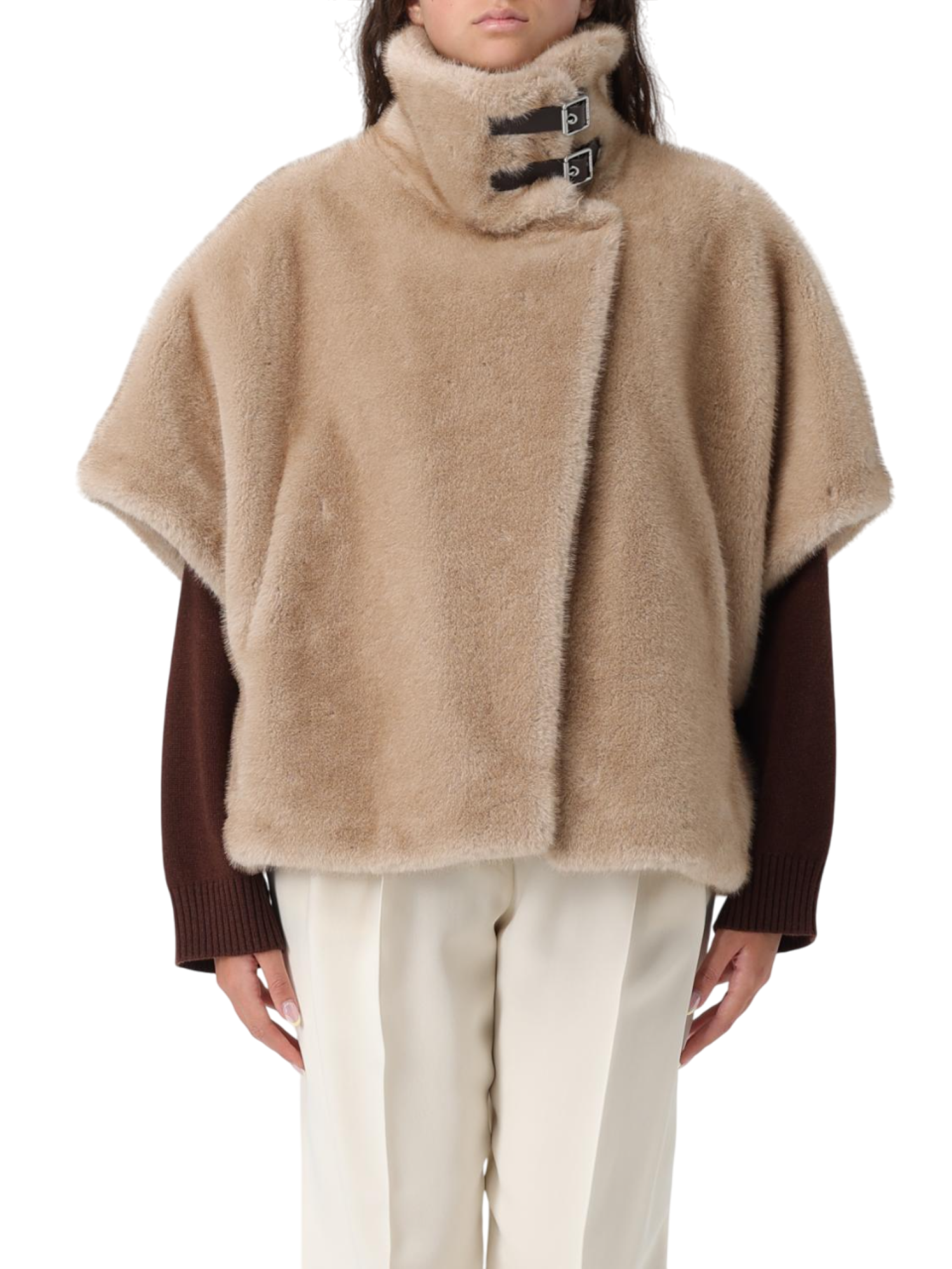 Pinko cappa in ecopelliccia Comodino beige 103837-A2PI C60 PINKO 