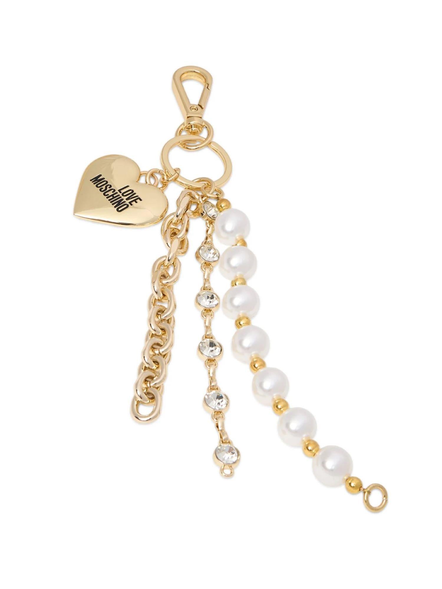 Love Moschino portachiavi con applicazioni gioiello oro JC5413PP0N-L21 10A MOSCHINO LOVE 