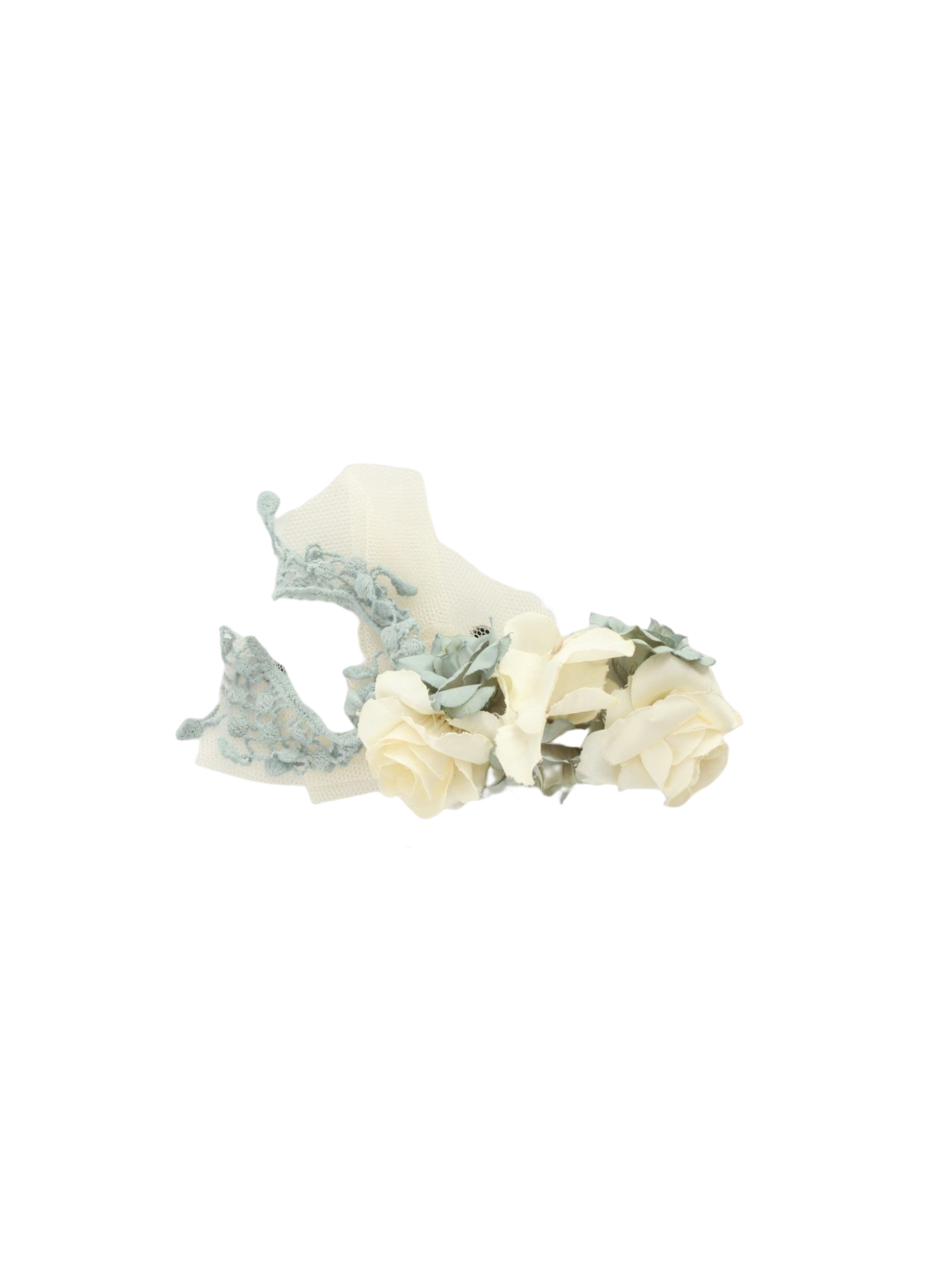 Mimilù fermaglio per capelli con fiori bianco celeste 606TOCADO UNI MImilù 