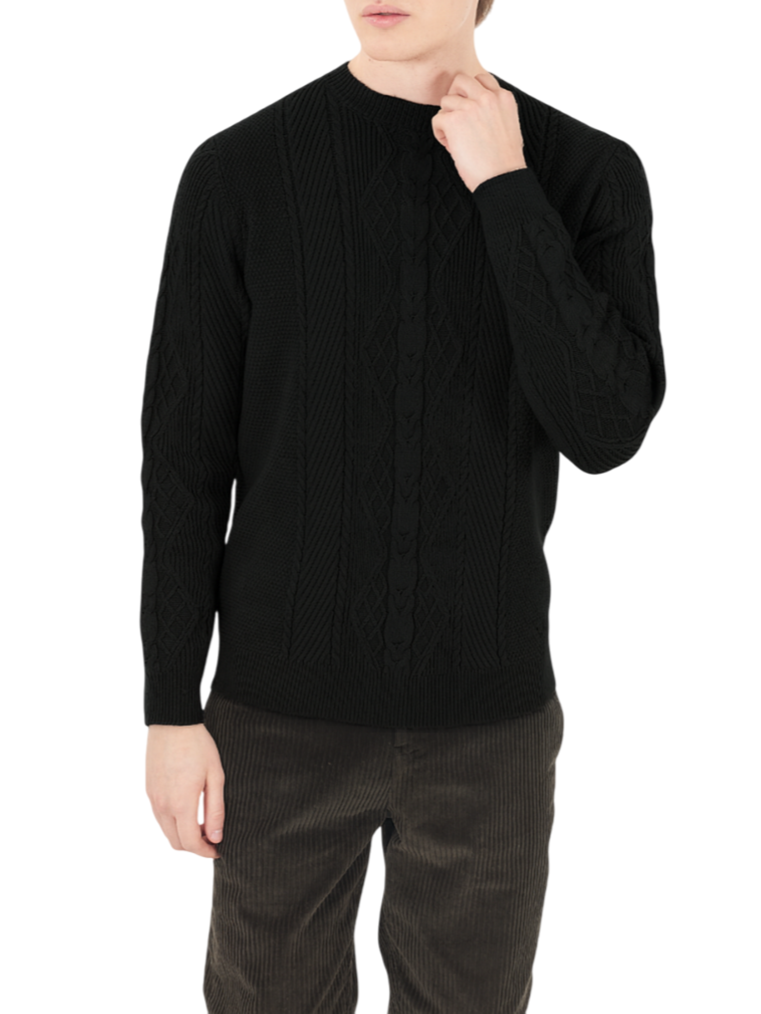 Yes Zee maglia uomo in misto lana nero M815-MI00 0801 YES-ZEE 