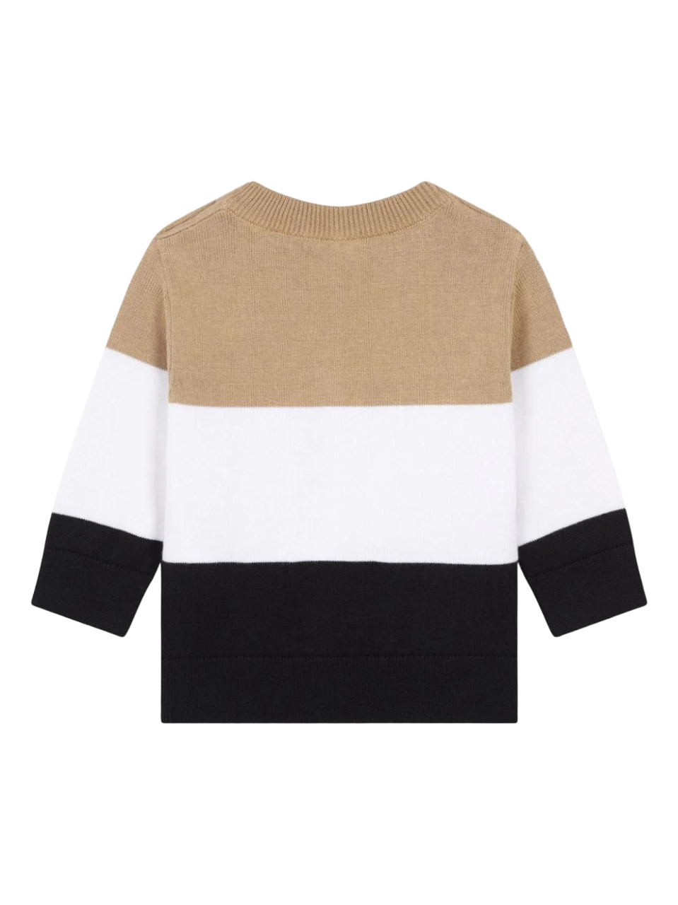 Boss maglia colorblock in cotone beige bianco nero