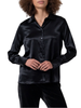 Surkana camicia satin manica lunga nero