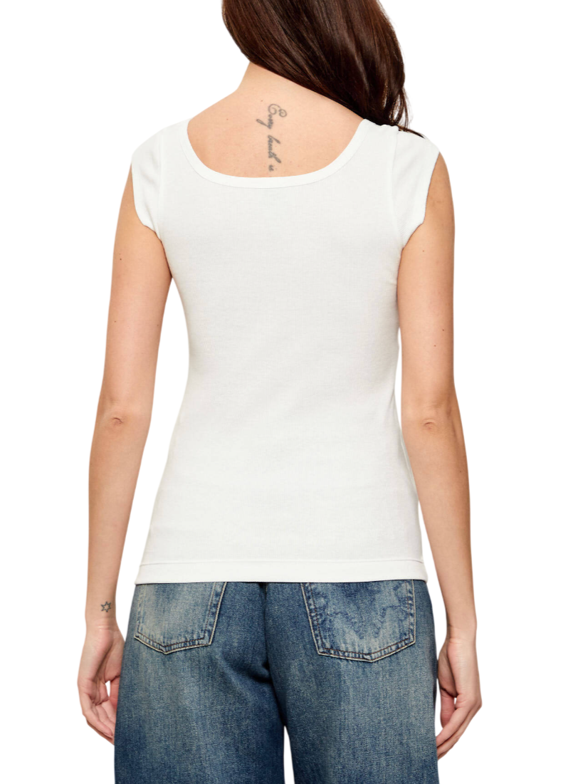 Pinko top a costine Tenace con logo bianco 105511-A338 Z05 PINKO 