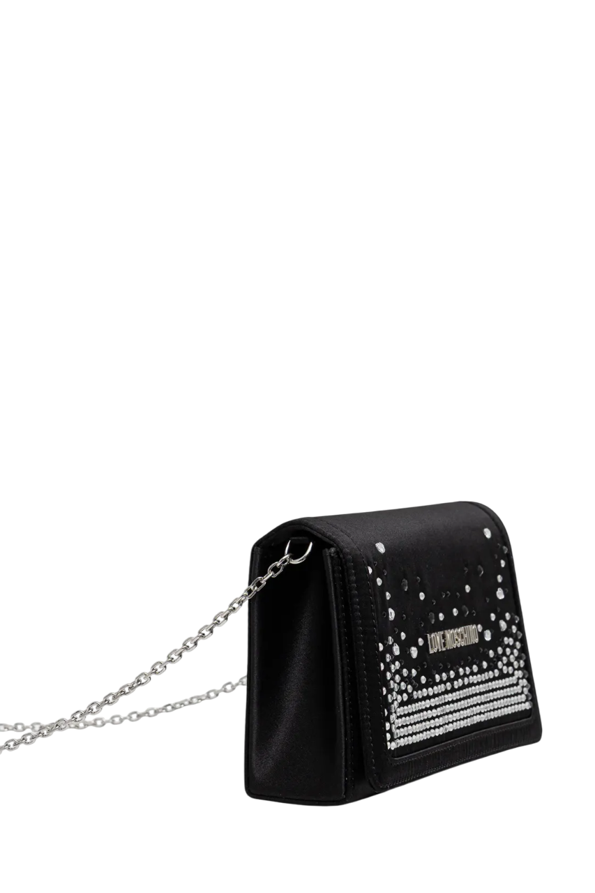 Love Moschino borsa satin con strass nero argento JC4250PP0M-KQ1 00A MOSCHINO LOVE 