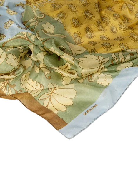 Surkana foulard donna pura seta in fantasia multicolor 36MOSE123 61 SURKANA 