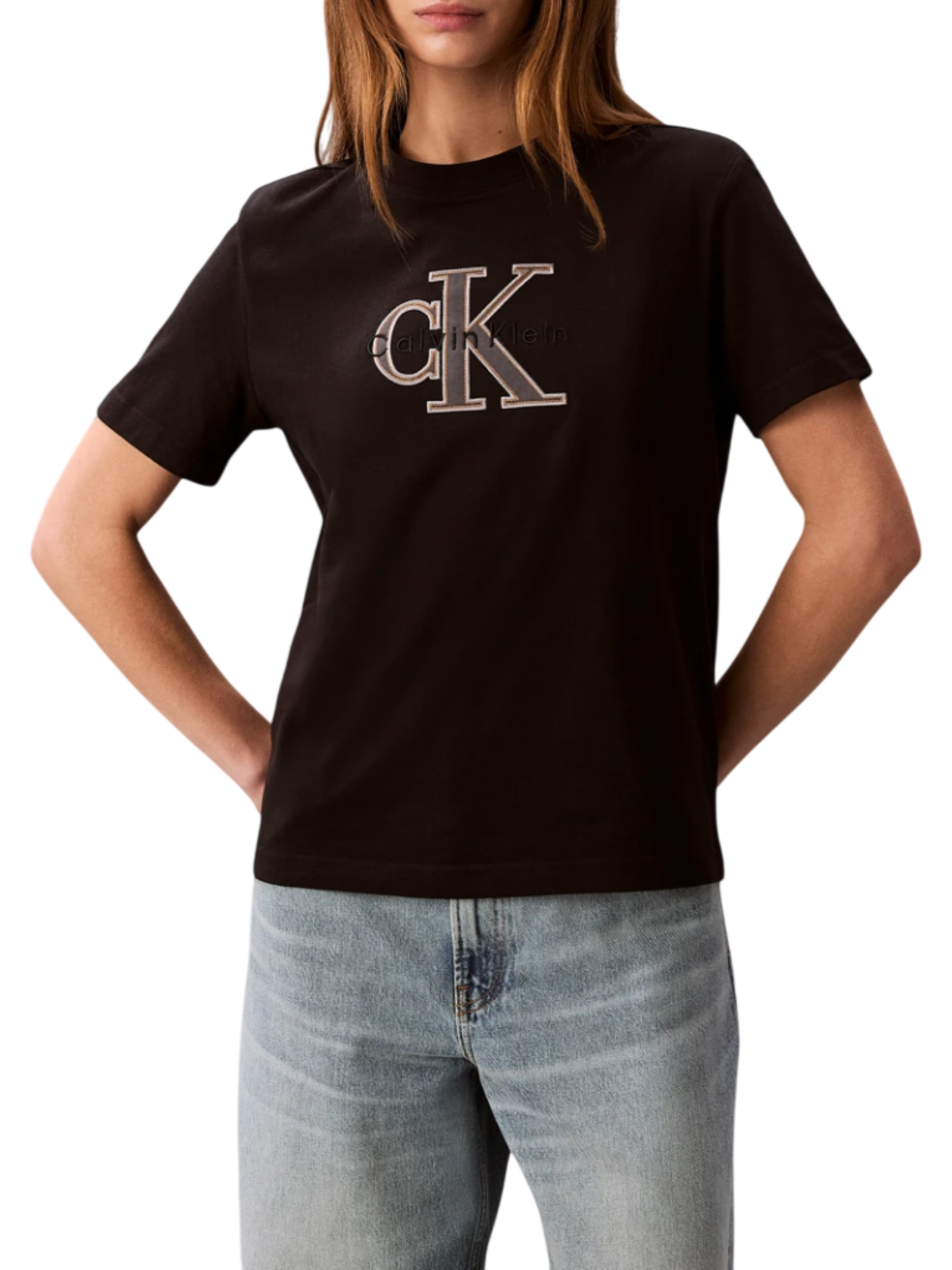 Calvin Klein Jeans T-shirt donna Hero con logo nero LV047F829G UB1 Calvin Klein Jeans 