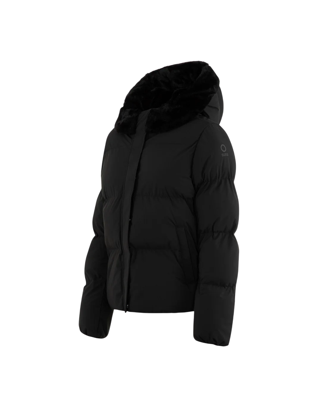 Suns piumino donna Ginan con ecopelliccia nero GBS63035D BLACK SUNS 