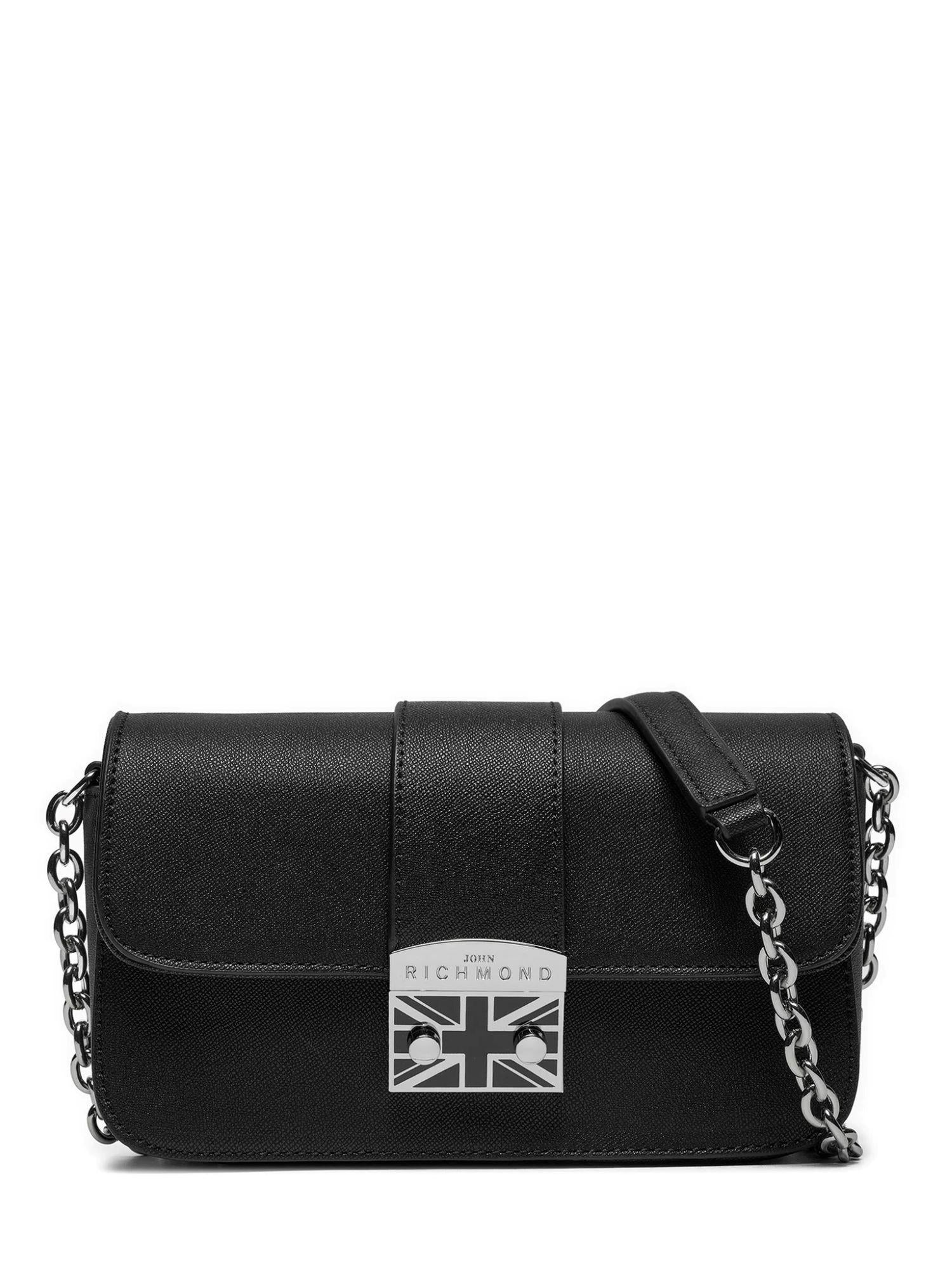 John Richmond borsa a tracolla in ecopelle martellata Dolly nero RGP25233BO BLACK John RICHMOND 