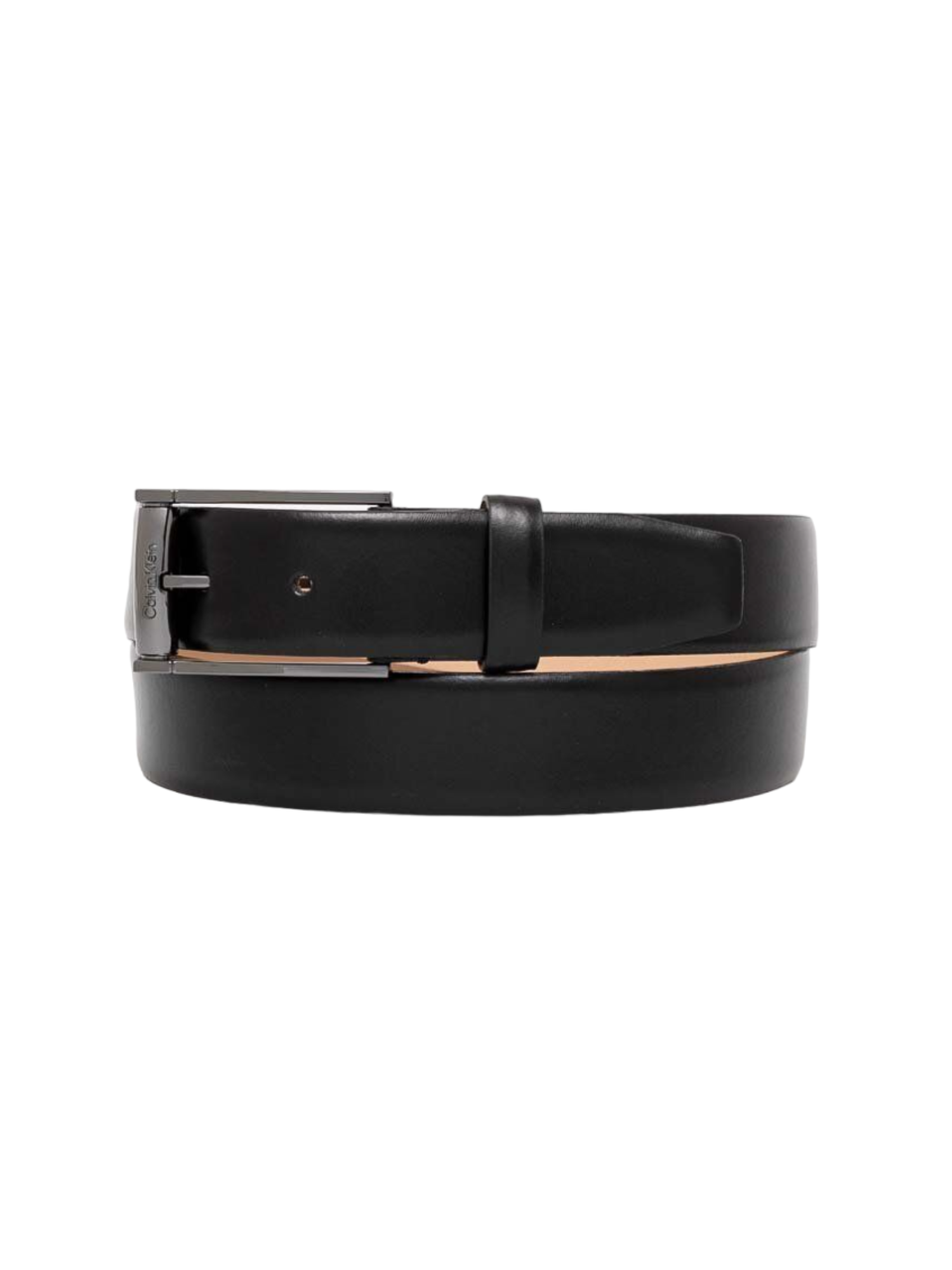 Calvin Klein cintura h 3,5 in pelle nero argento K50K512330 BEH Calvin Klein Accessori 